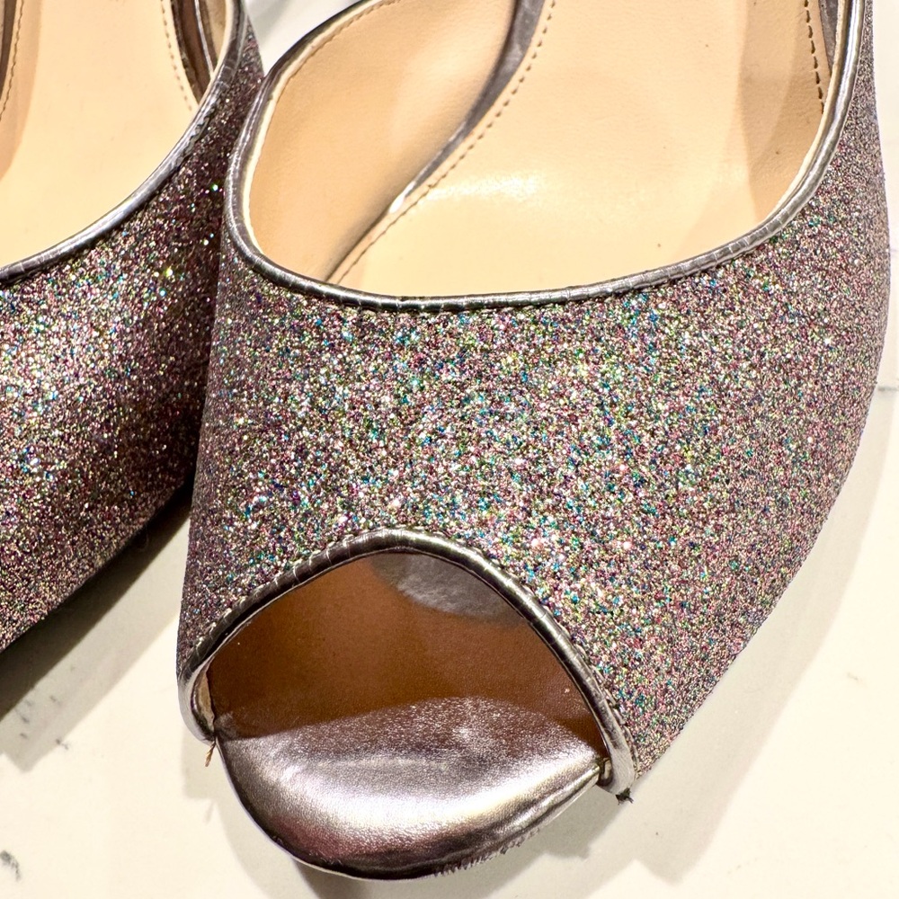 Marc Fisher Women’s Silver, Pink, Gold D’Orsay Glitter High Heels Size 8.5 NWOT